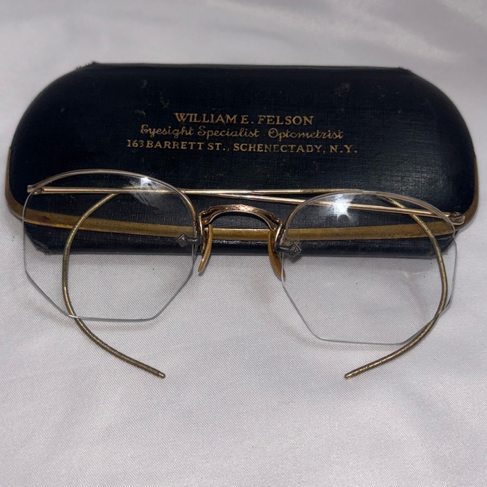 Vintage Numont Ful-Vue 12k Gf Hexagon Shaped Eyeg… - image 1
